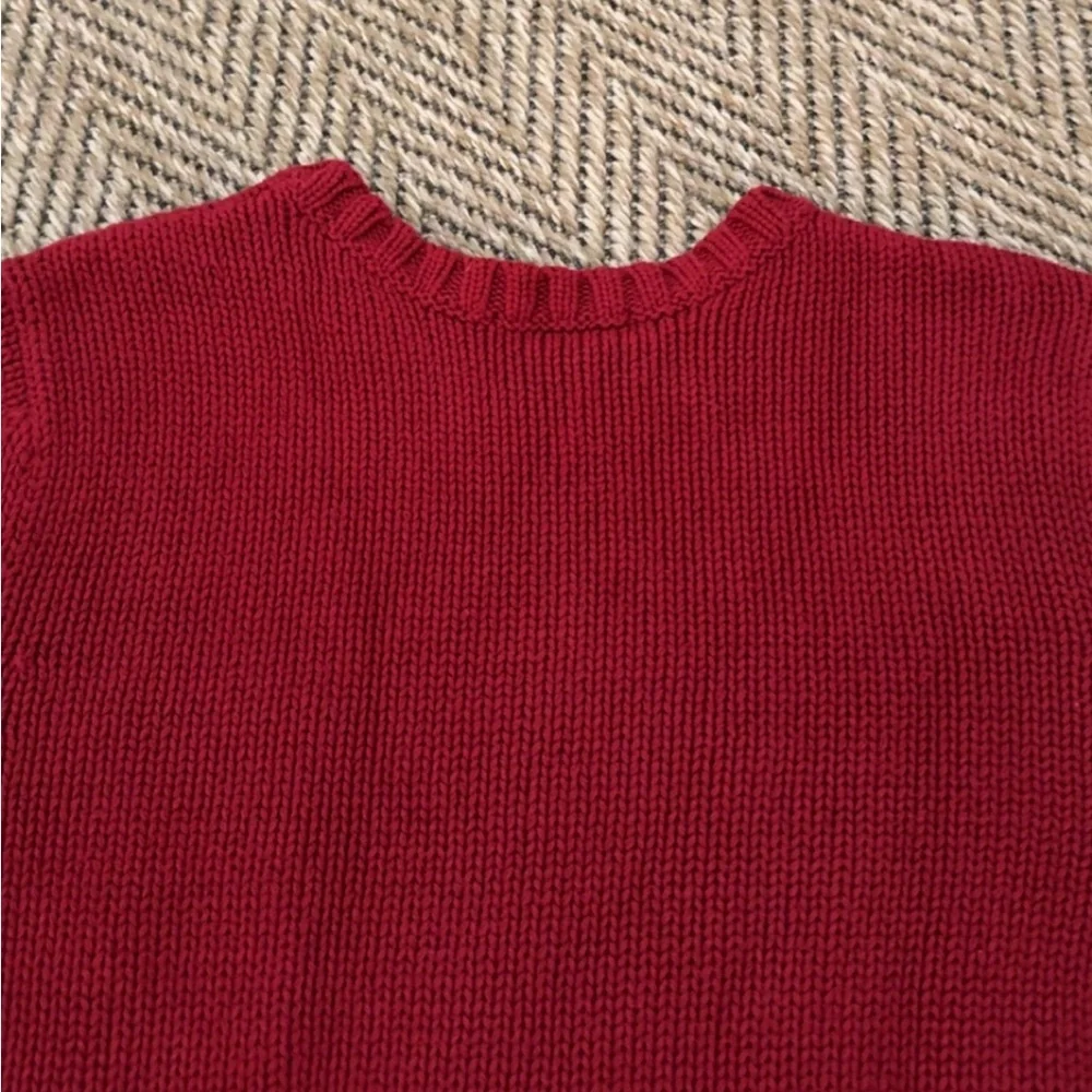 Vintage Polo Jeans Co. Ralph‎ Lauren American Flag USA Crewneck Red Knit Sweater - Picture 8 of 10